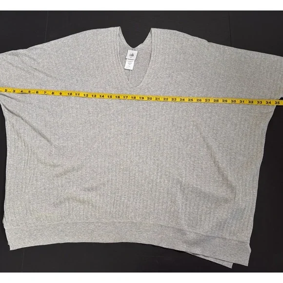 Cabi Gray Watson Ribbed Soft Sweater Women's‎ MED Top Gray V Neck Dolman Relaxed - Picture 9 of 10